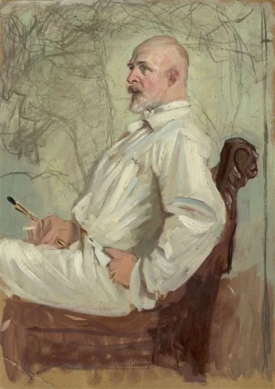 Studio del ritratto di Hermann Prell nel suo studio